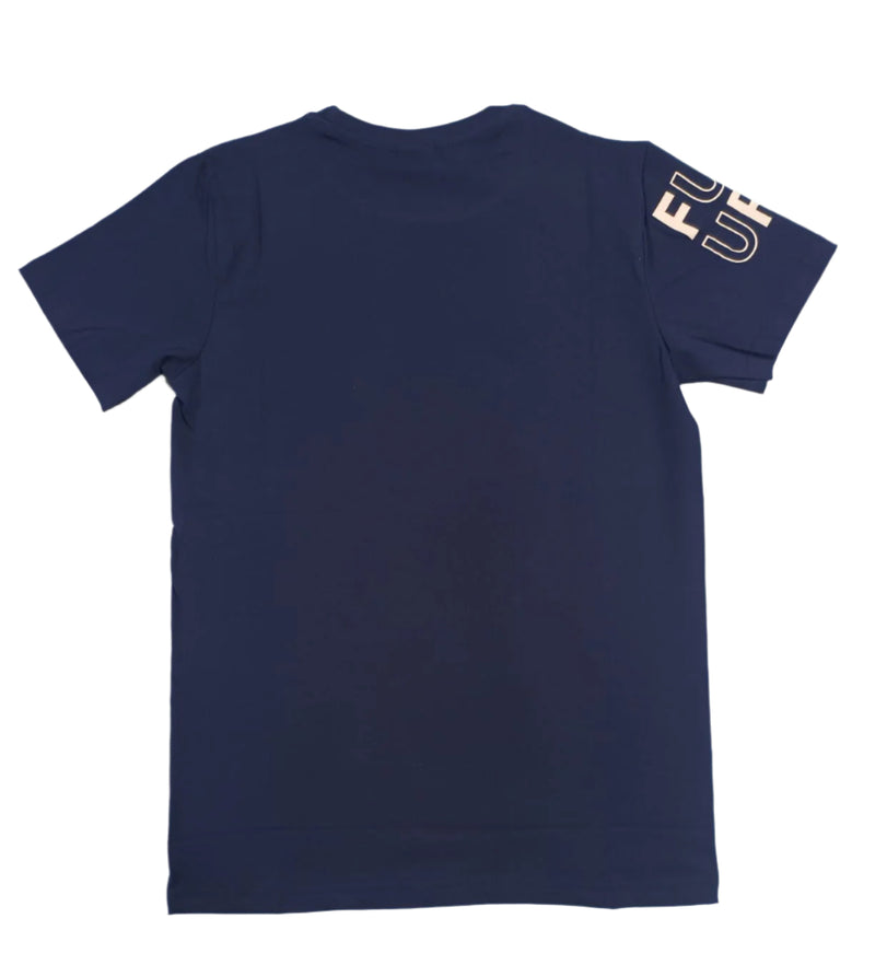 Dark Blue Stylish T-Shirt (Front & One Sleeve Printed)