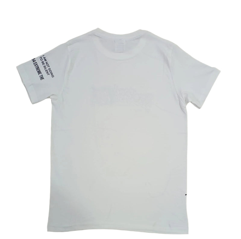 White Stylish T-Shirt (Front & One Sleeve Printed)