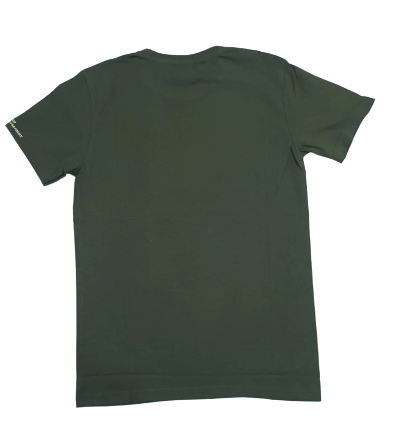 Dark Green Stylish T-Shirt (Front & One Sleeve Printed)
