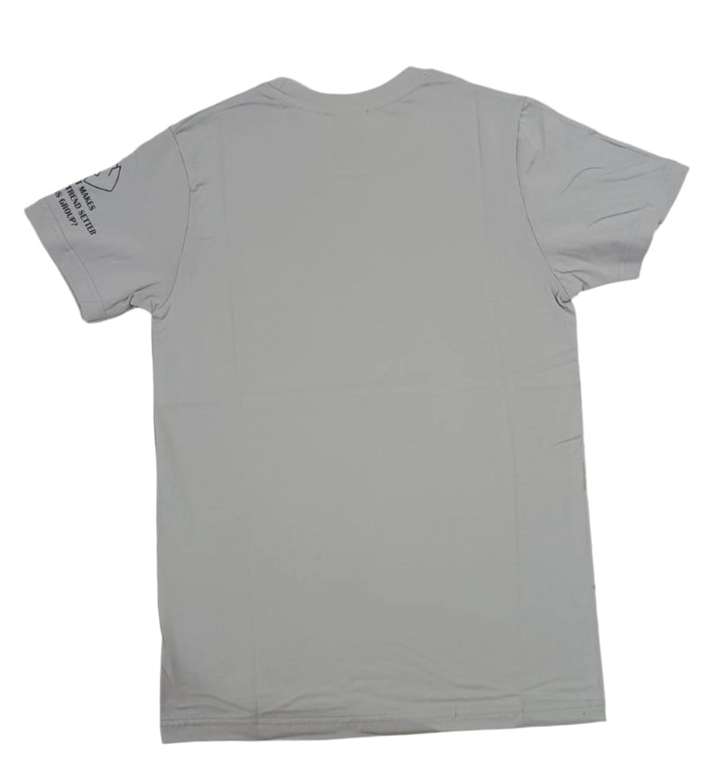 Grey Stylish T-Shirt (Front & One Sleeve Printed)
